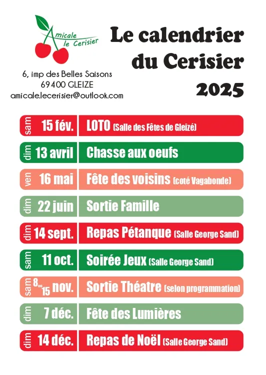 Calendrier 2025